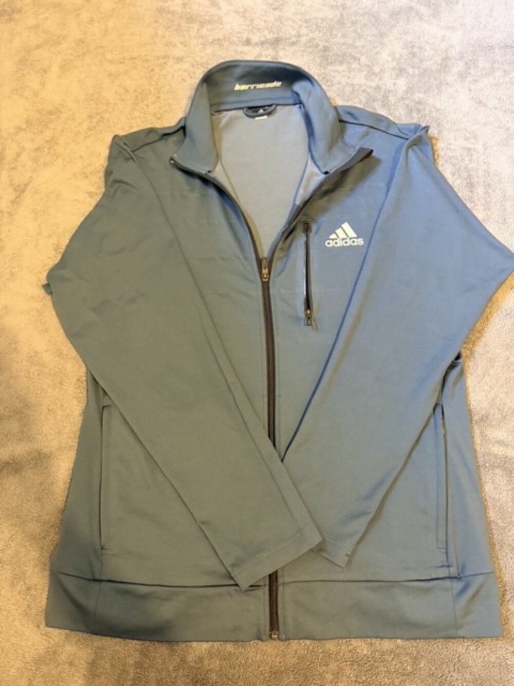 Adidas Full Zip Athletic Jacket Mens 2XL Slate Blue (Tag Cut, Fits 2XL)